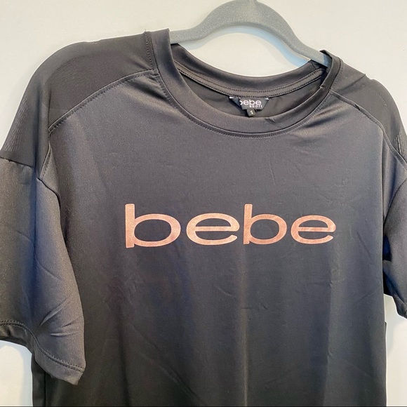 NWT bebe Sport Short Sleeve Boxy Top With Mesh Size Small - Picture 4 of 12